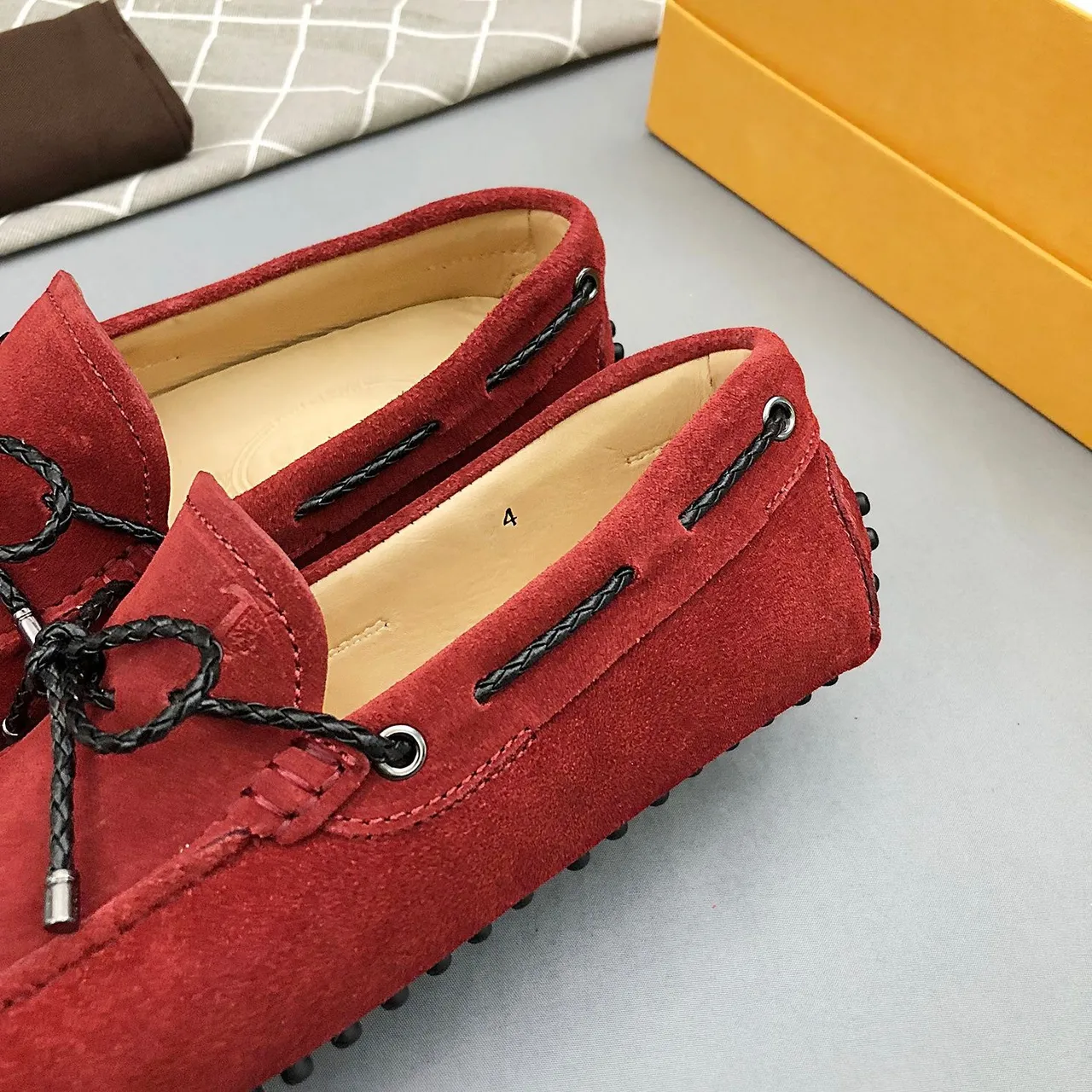 Tod's Rope Bow Loafer Red Black Suede Upper Detail Loafer 6