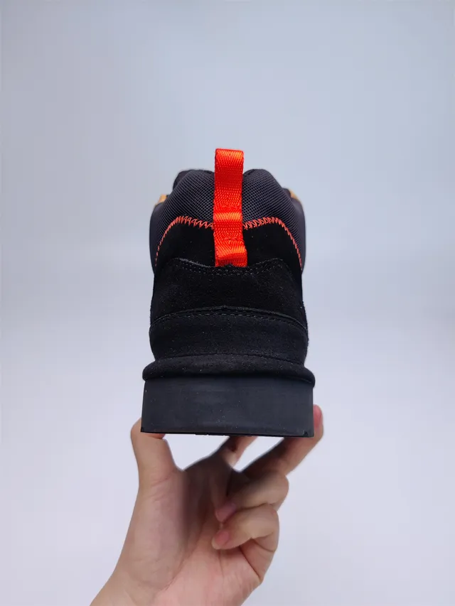 UGG काला नारंगी हाई-टॉप सूड-मेश हाइब्रिड अपर हाइकिंग बूट्स 15