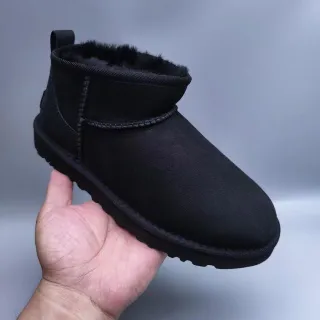 UGG Black Shearling-Lined Suede Upper Snow Boots