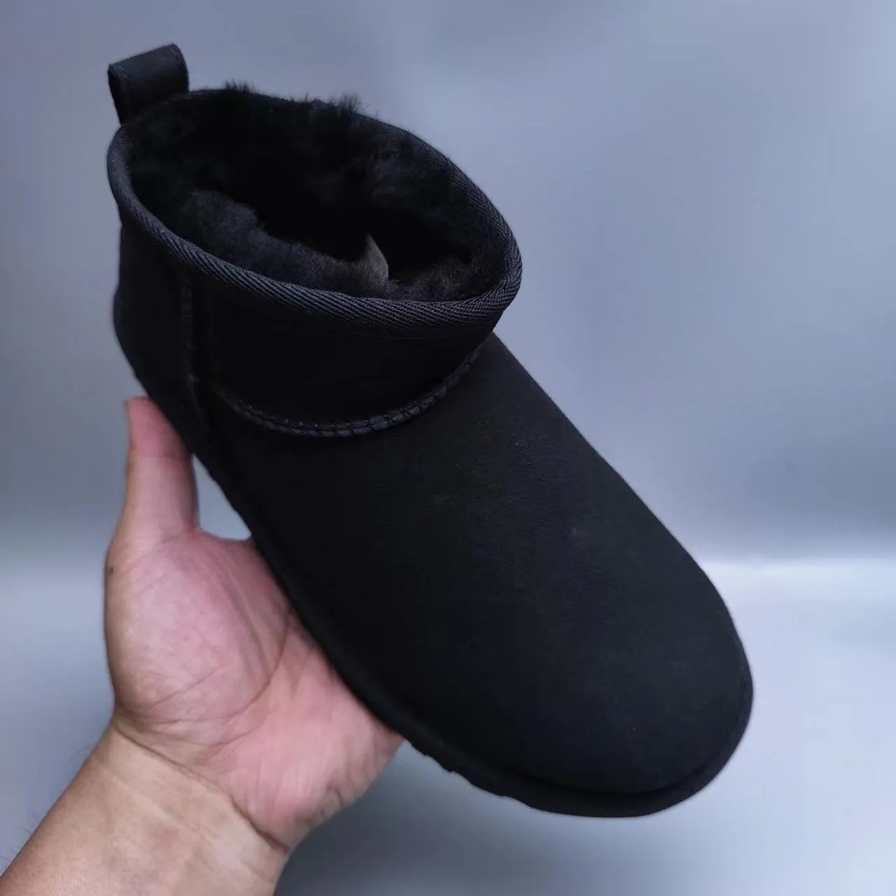UGG Black Shearling-Lined Suede Upper Snow Boots 4