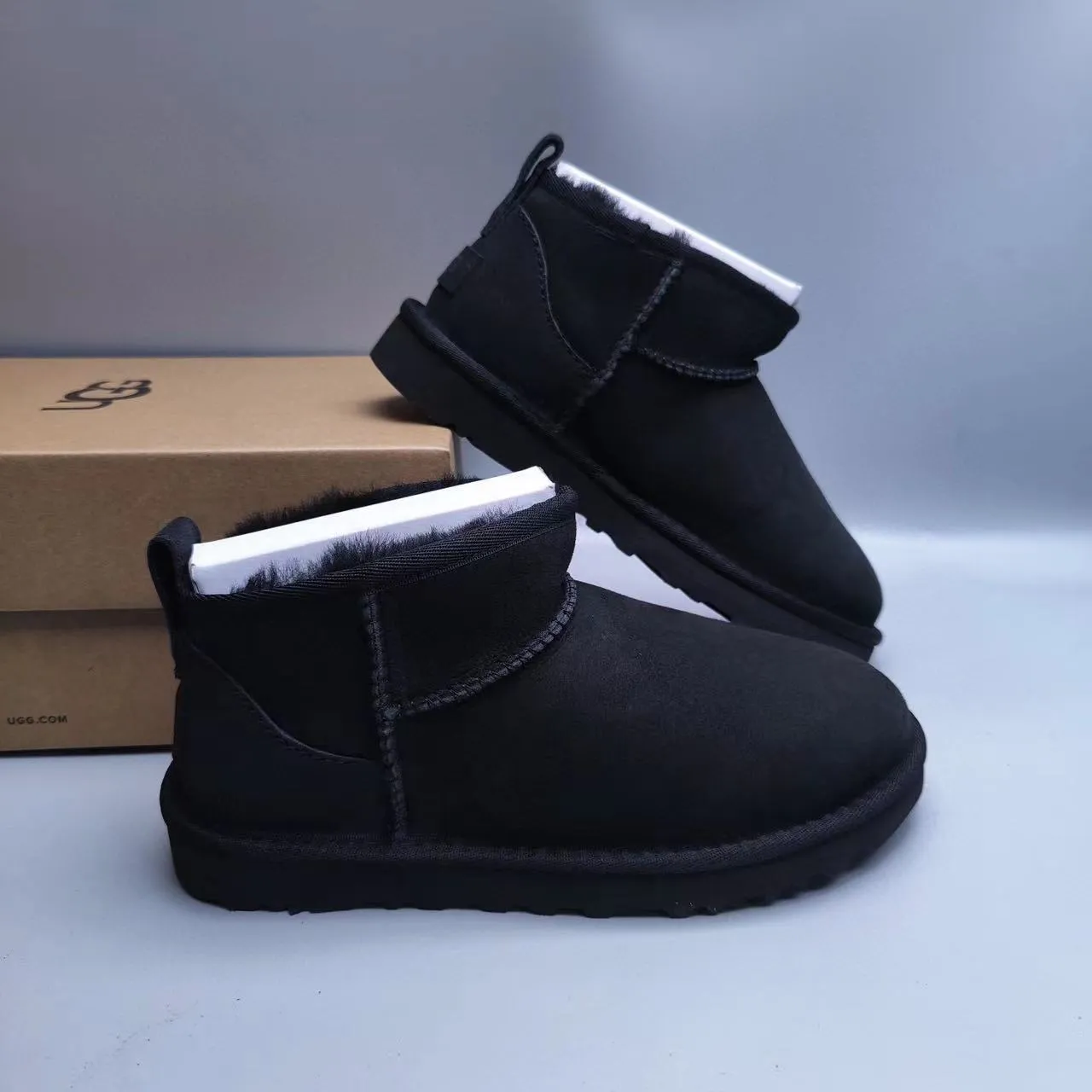 UGG Black Shearling-Lined Suede Upper Snow Boots 5