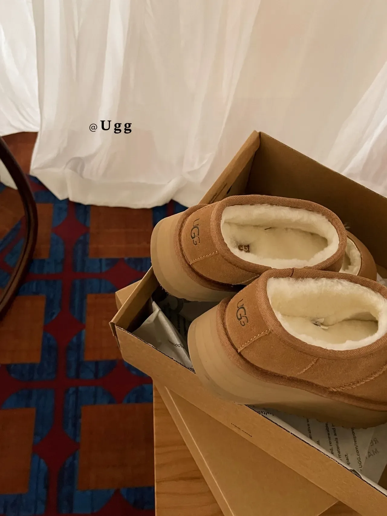 UGG 棕米色 麂皮 羊毛里 玛丽珍鞋 4