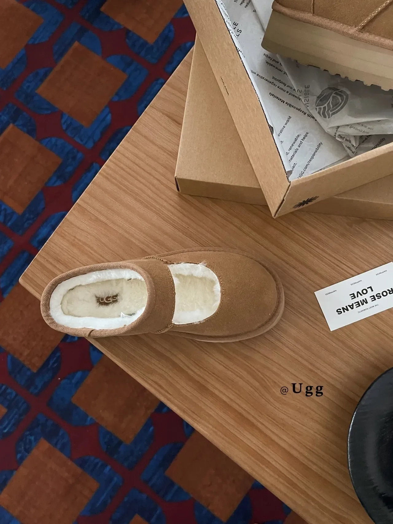 UGG 棕米色 麂皮 羊毛里 玛丽珍鞋 9