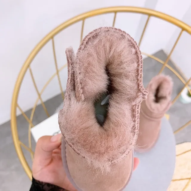 UGG Classic Mini Dusty Pink Suede Shearling-Lined Snow Boots 23