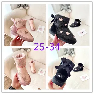 UGG Glitter Heart Star Bow Snow Boots