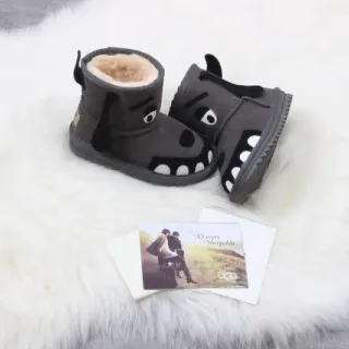 UGG 儿童 Dog-Face 羊毛里 灰色 雪靴
