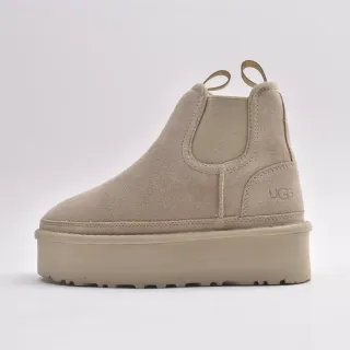 UGG Platform Chelsea Beige Sole Suede Upper Chelsea Boots