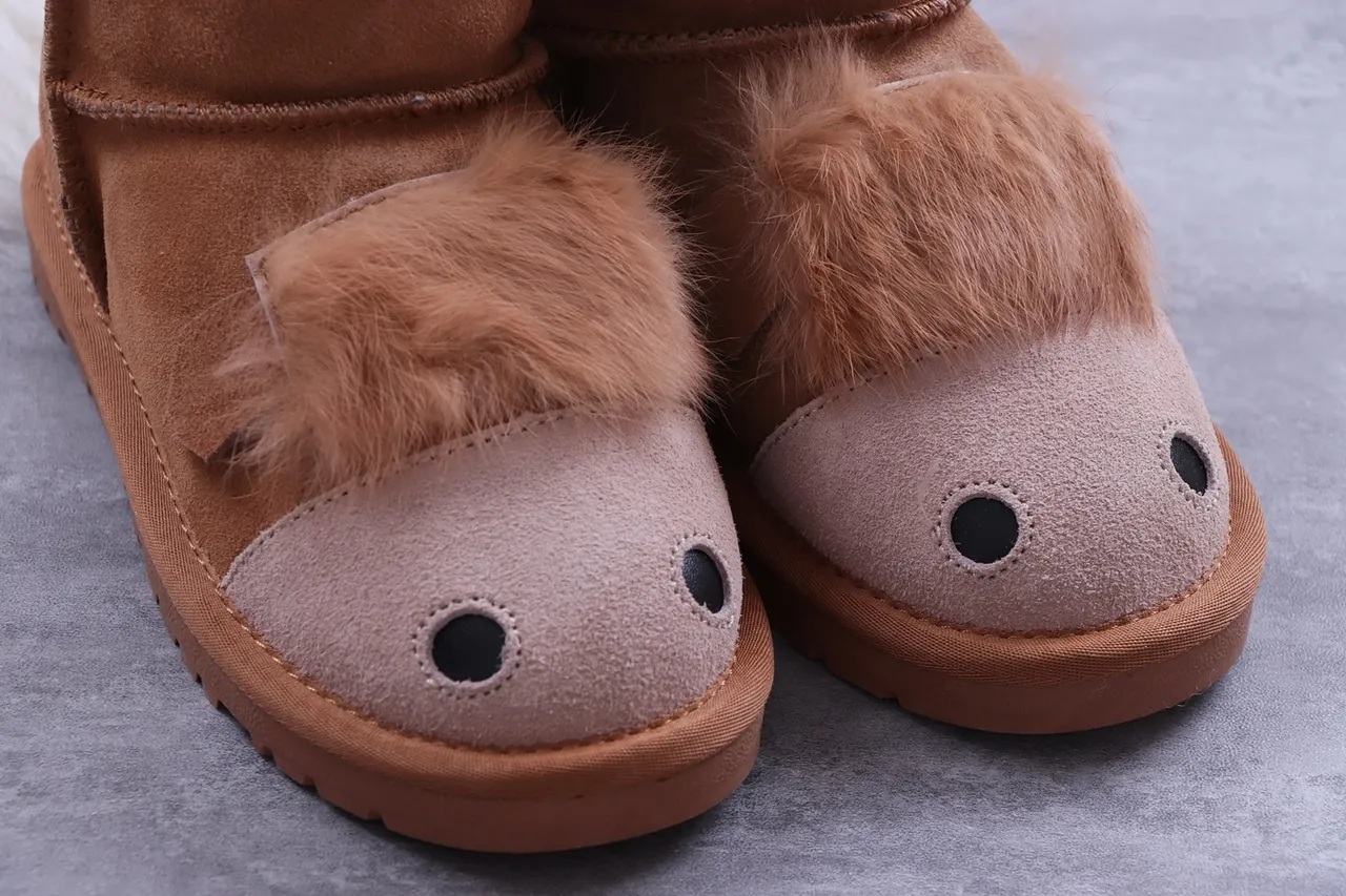 UGG Tasman Animal-Face Brown Shearling-Lined Snow Boots 5