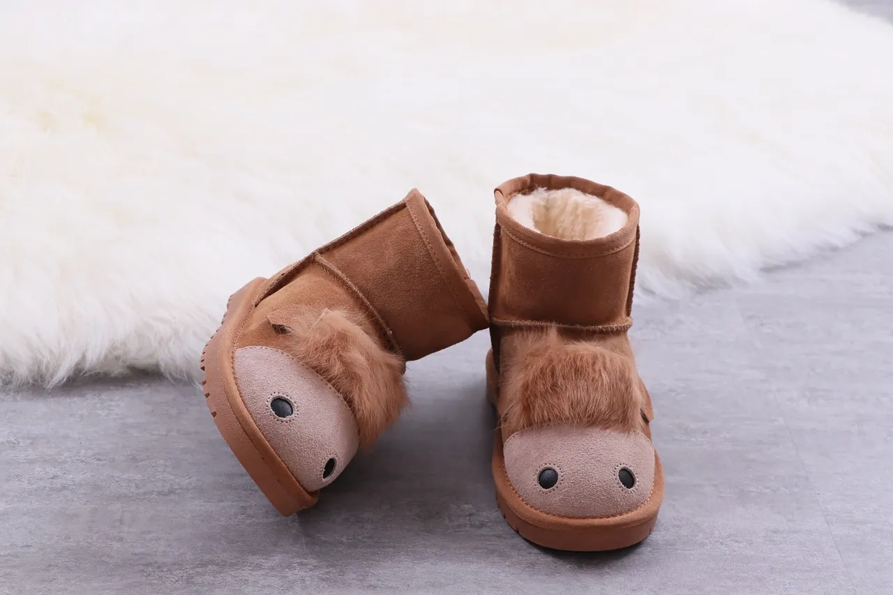 UGG Tasman Animal-Face Brown Shearling-Lined Snow Boots 7