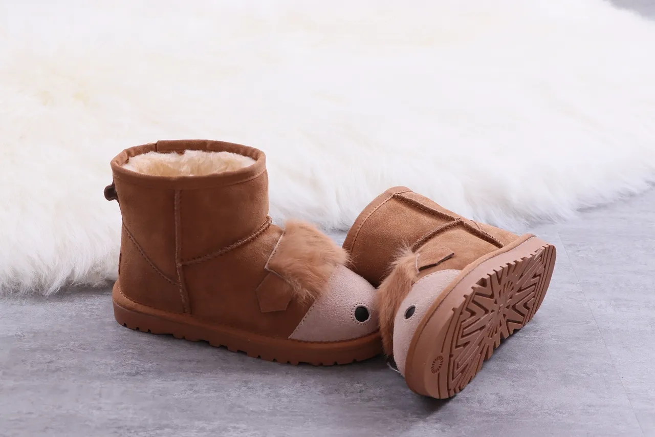 UGG Tasman Animal-Face Brown Shearling-Lined Snow Boots 8