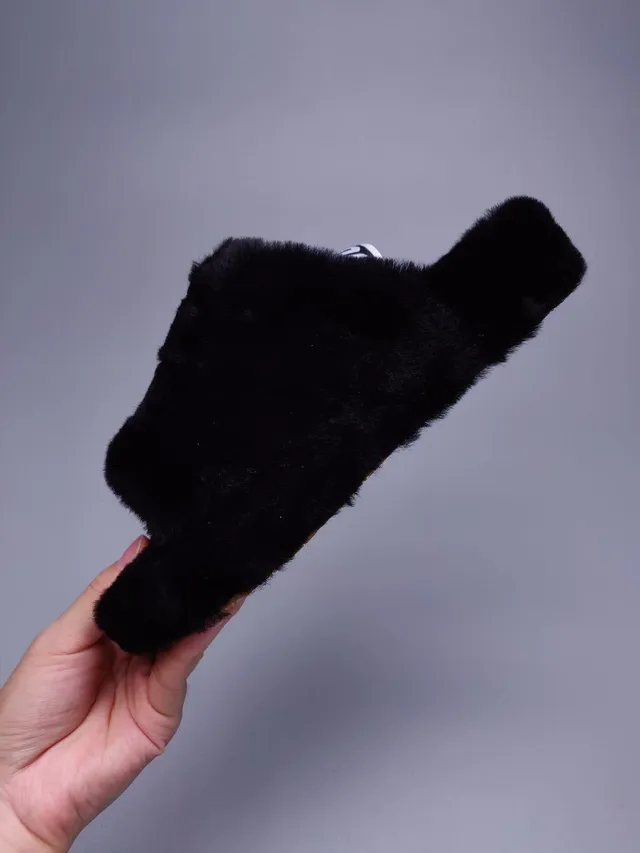 UGG Tasman Black Plush Slipper 5