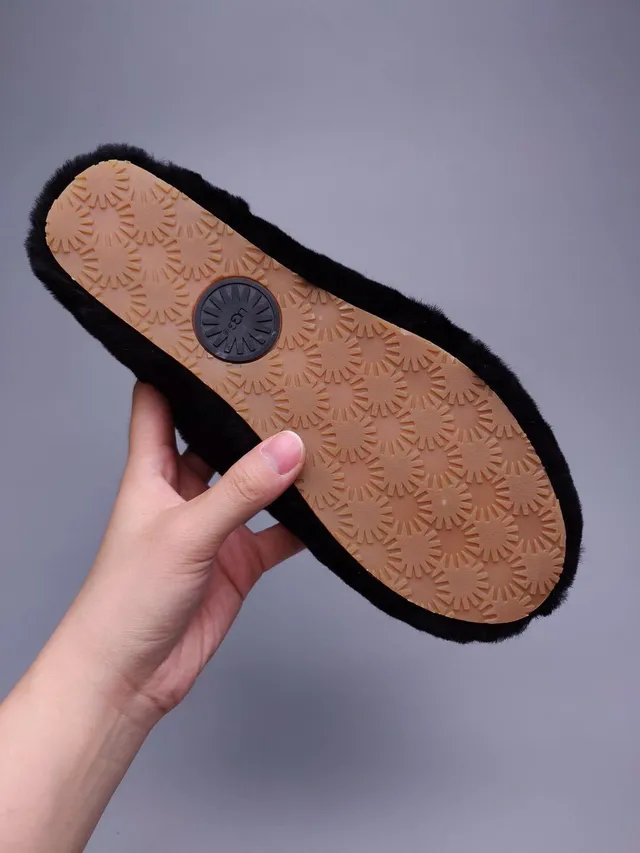 UGG Tasman Black Plush Slipper 6