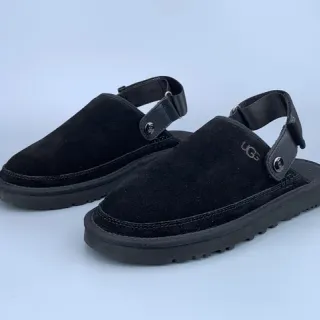 UGG Tasman 黑色麂皮鞋带拖鞋