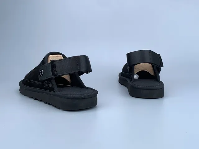 UGG Tasman Black Suede Strap Slippers 5
