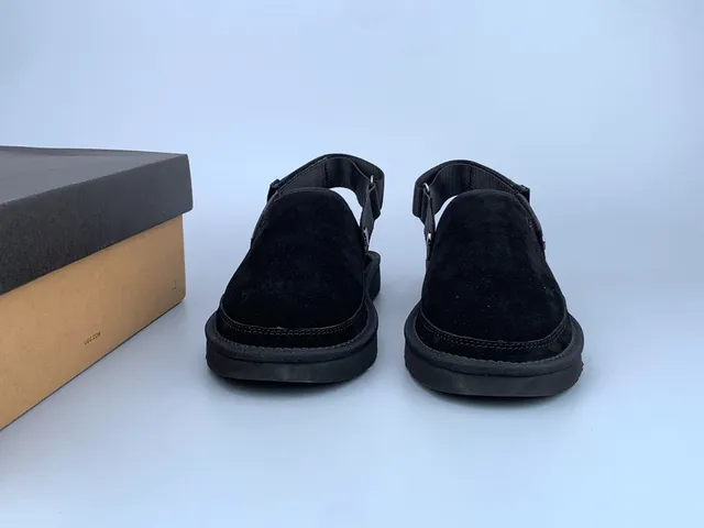 UGG Tasman Black Suede Strap Slippers 8