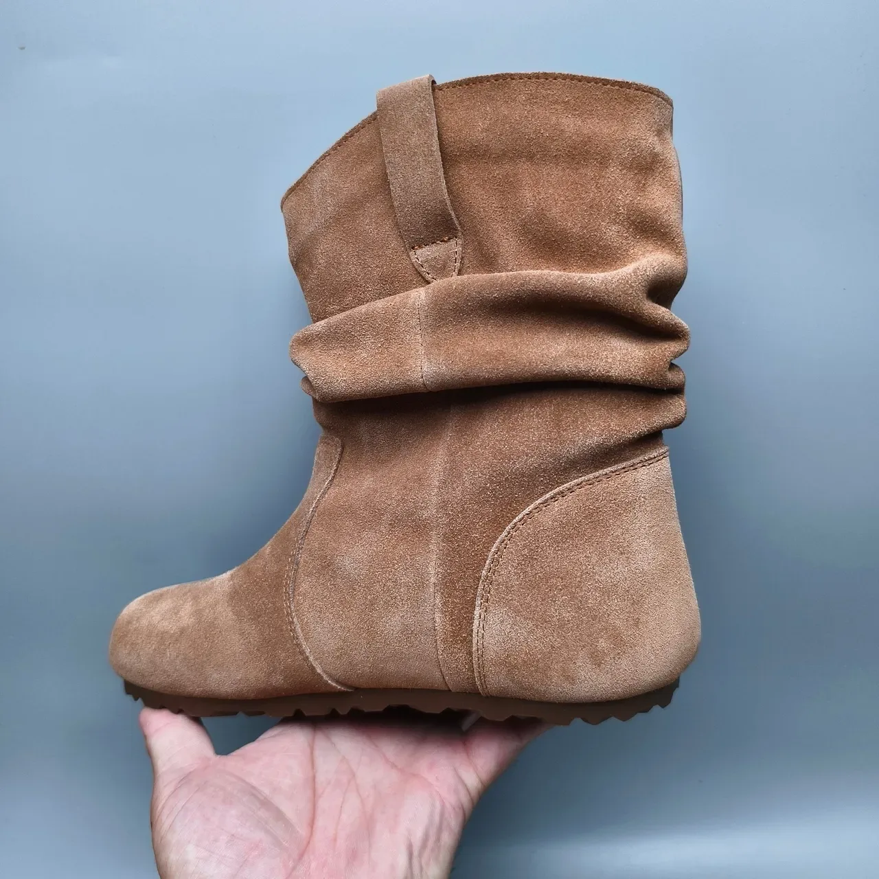 UGG Tasman 棕色 懒趴 折叠下轴 麂皮纹理 踝靴 4
