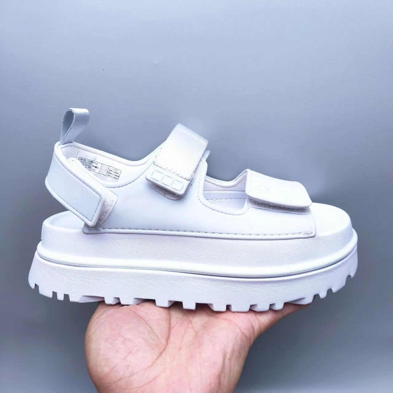 UGG Tasman Sandal সাদা রূপালি মোটা প্ল্যাটফর্ম ডুয়াল স্ট্র্যাপ ক্যাজুয়াল স্যান্ডেল 2