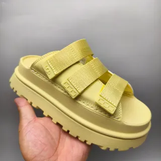 UGG Yellow Triple-Strap Platform Sole Casual Sandals