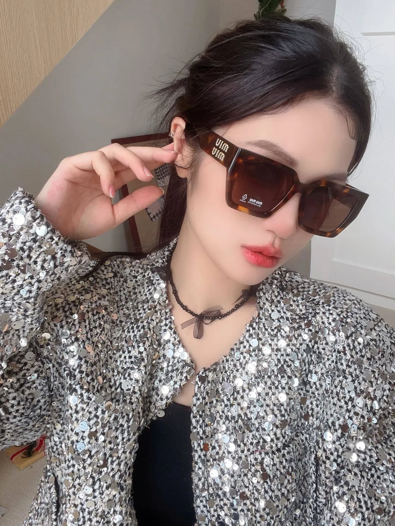 UMA WANG Gafas de sol oversized cuadradas de acetato marrón 5
