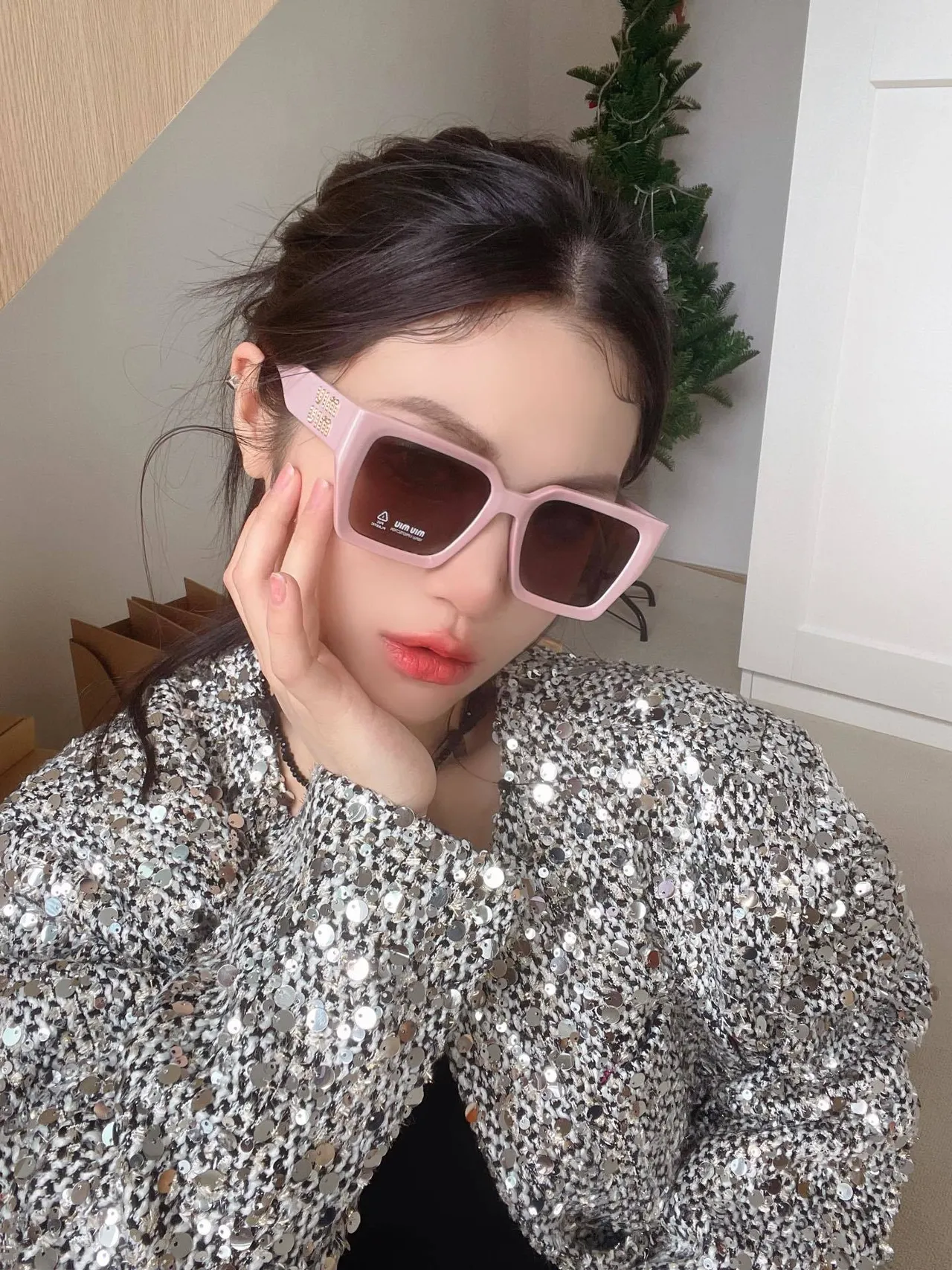 UMA WANG Gafas de sol oversized cuadradas de acetato marrón 6