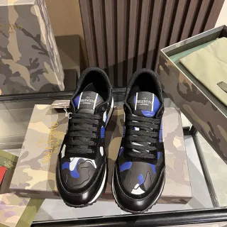 Valentino Camouflage-Print Black Blue White Lifestyle Sneakers