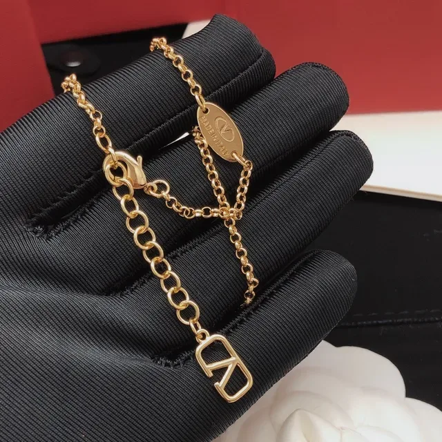 Valentino Gold Chain Pavé-Set Spherical Pendant Bracelet 2
