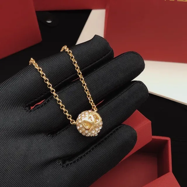 Valentino Gold Chain Pavé-Set Spherical Pendant Bracelet 3