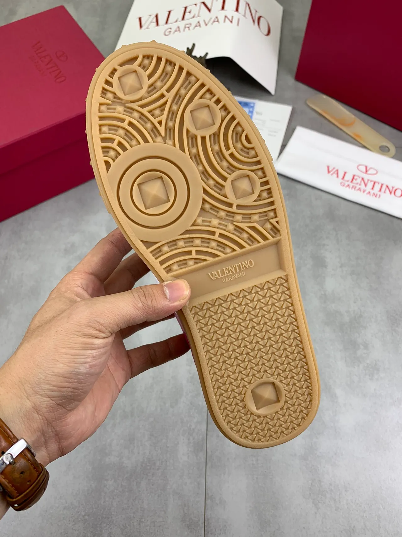 Valentino Pink Suede and Leather Lifestyle Sneakers 2