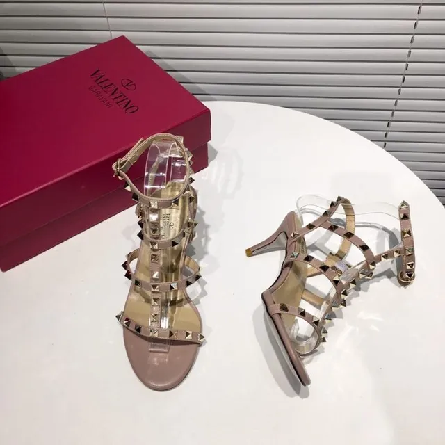 Valentino Rockstud Nude Studded Gladiator Stilettos 6