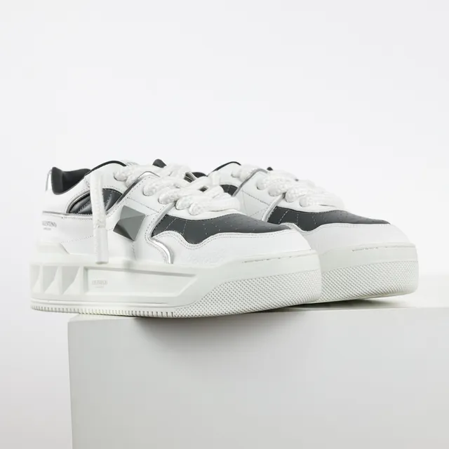 Valentino Rockstud White and Black Platform Lifestyle Sneakers 3
