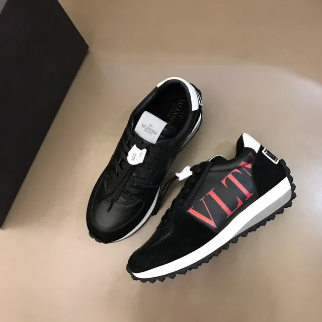 Valentino VLTN Chaussures lifestyle en cuir suédé et cuir noir avec logo 8