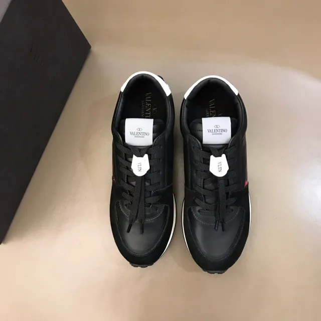 Valentino VLTN Chaussures lifestyle en cuir suédé et cuir noir avec logo 9