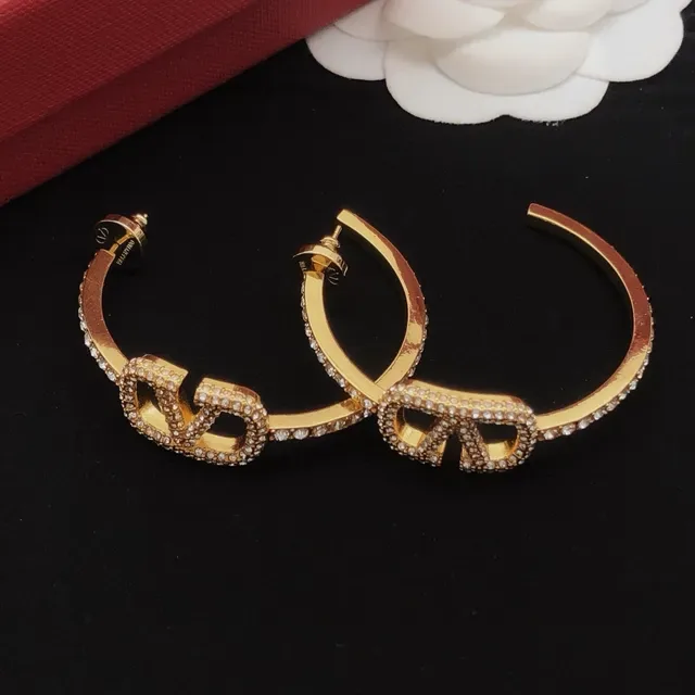 Valentino VLTN Pavé Crystal Hoop Earrings 3