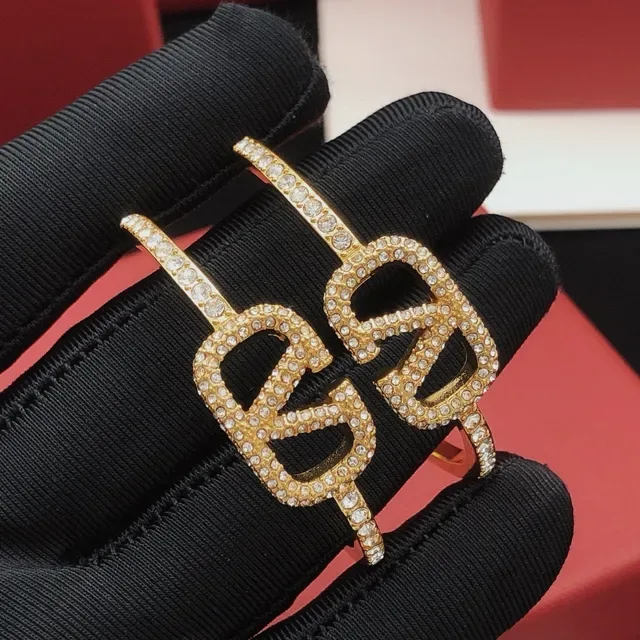 Valentino VLTN Pavé Crystal Hoop Earrings 4