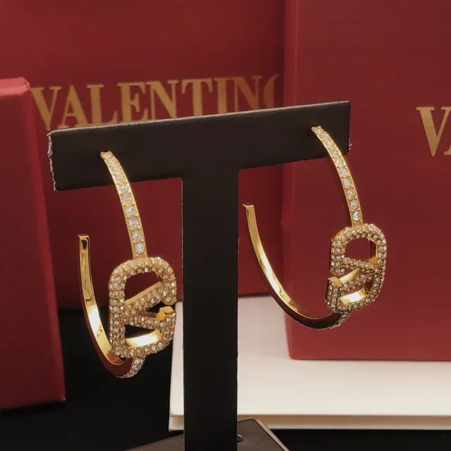 Valentino VLTN Pavé Crystal Hoop Earrings 5