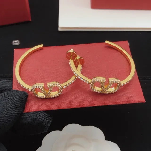 Valentino VLTN Pavé Crystal Hoop Earrings 6