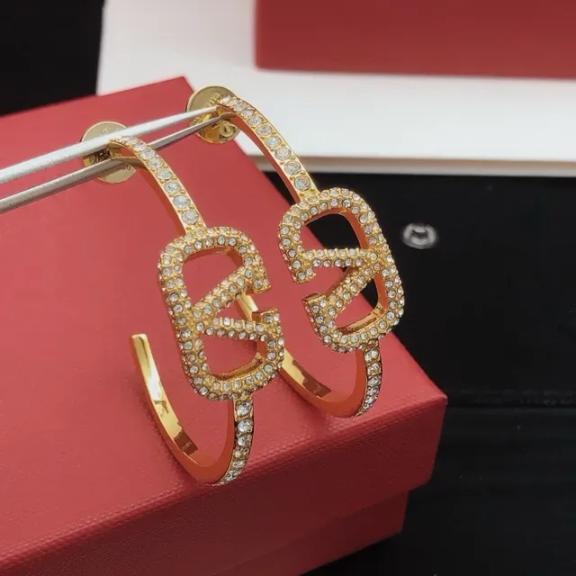 Valentino VLTN Pavé Crystal Hoop Earrings 8
