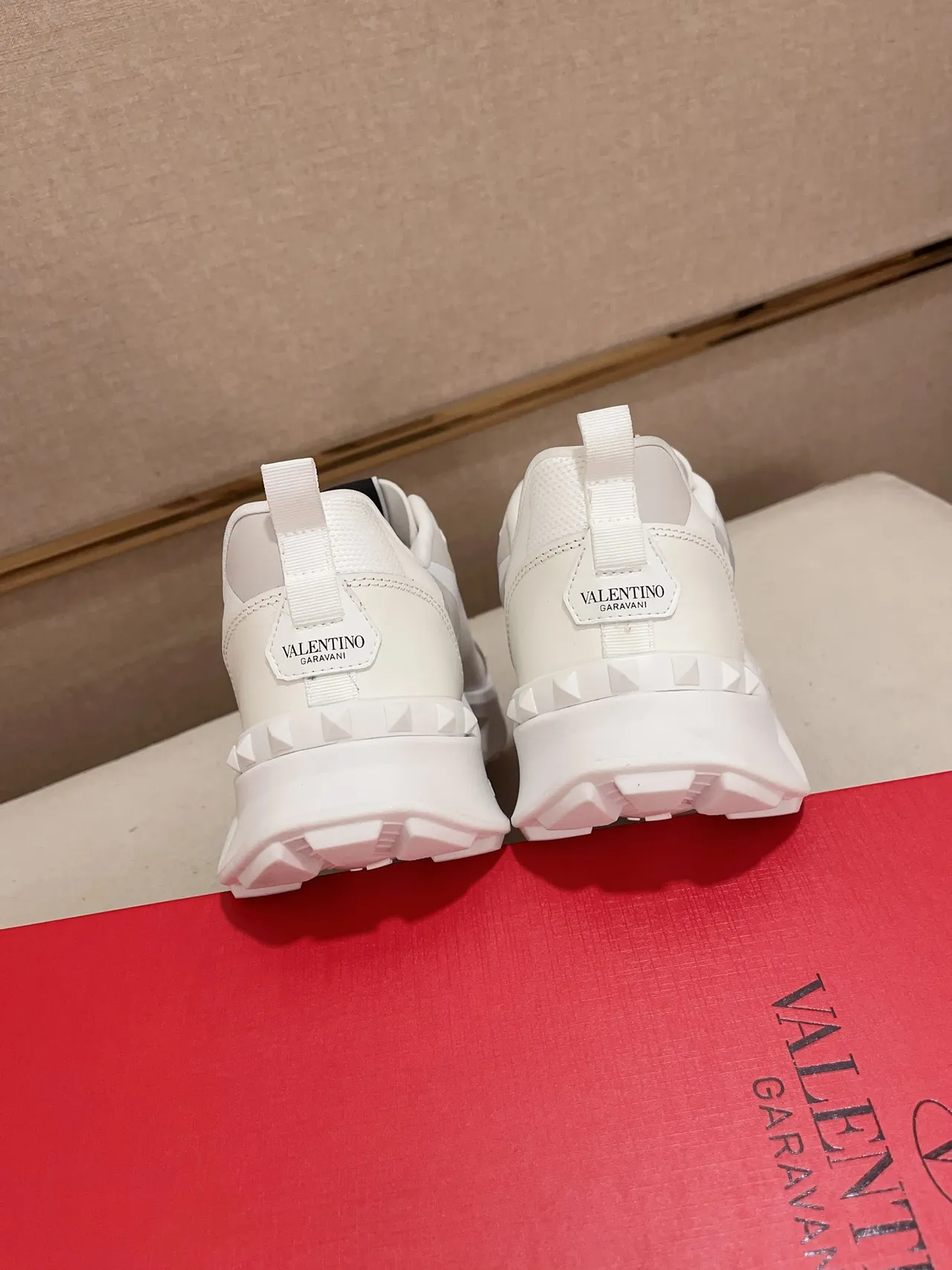 Valentino White Gray Sole Camouflage Overlay Chunky Sneakers 3