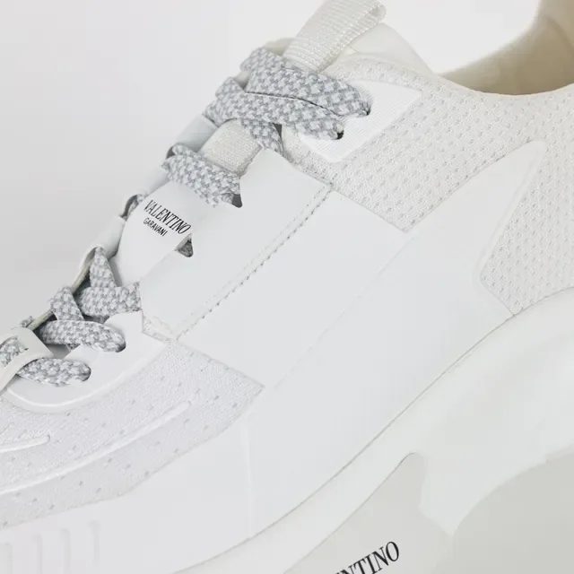 Valentino White Monochrome Sculpted Sole Chunky Sneakers 6