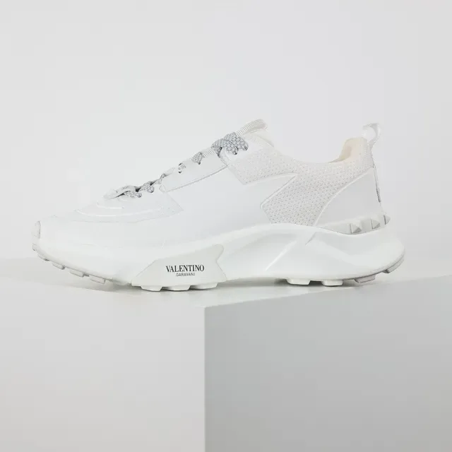 Valentino White Monochrome Sculpted Sole Chunky Sneakers 9