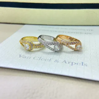 Van Cleef & Arpels 金银 双环带 镶嵌钻石 肩部戒指