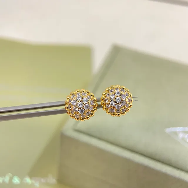 Van Cleef & Arpels सोना चांदी गोल गोल Pavé-Set कर्ण 5