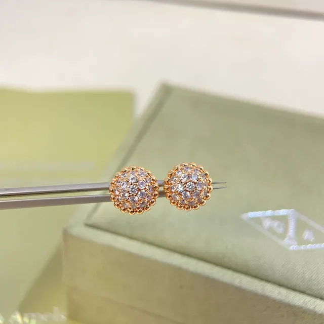 Van Cleef & Arpels सोना चांदी गोल गोल Pavé-Set कर्ण 6
