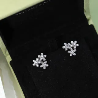 Van Cleef & Arpels Floral Cluster Pavé Stud Earrings