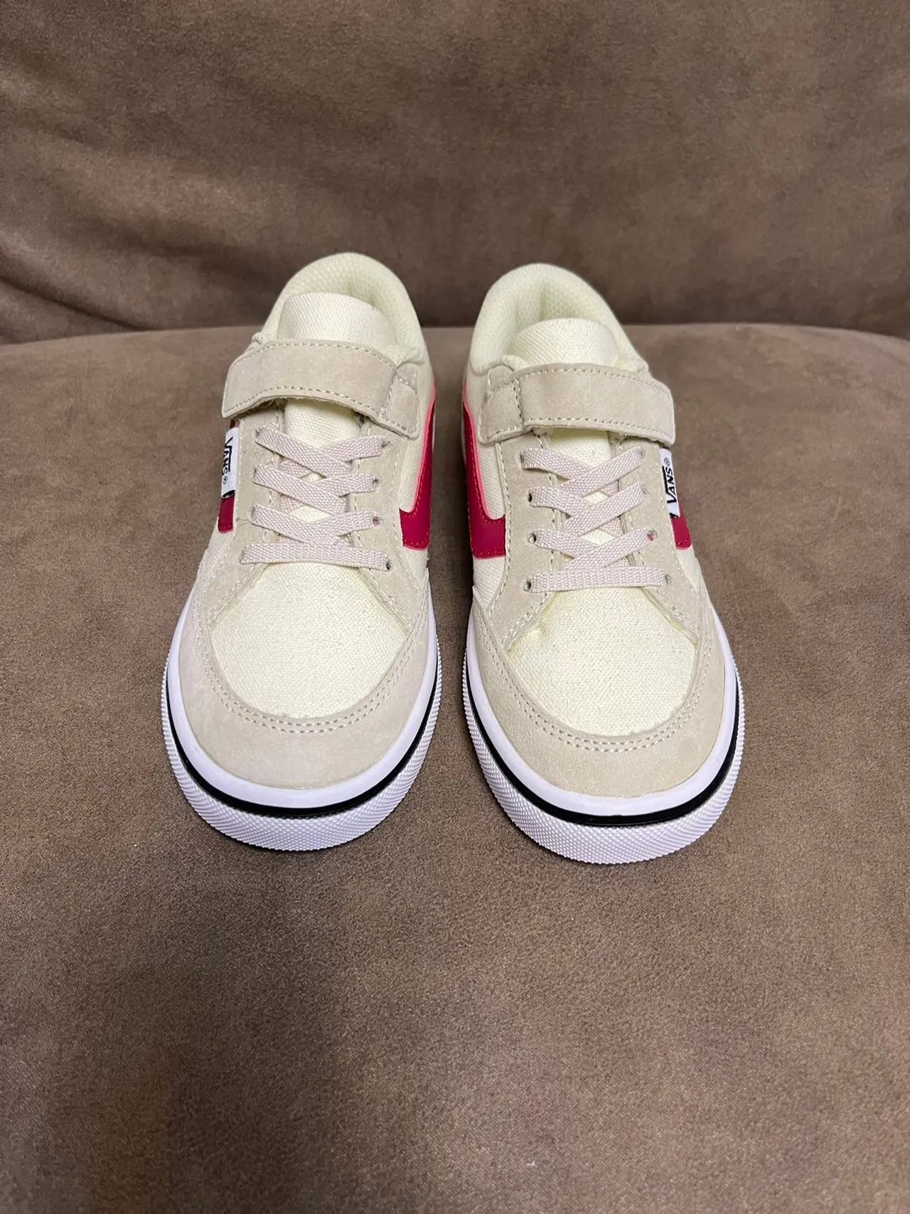 Vans Era बीज लाल लो-टॉप लेस-एंड-स्ट्रैप क्लोज़र स्केटबोर्ड जूते 6