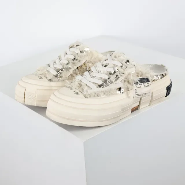 VEJA Beige Effiloché Textile Supérieur Œillets Métalliques Lifestyle Sneakers 2