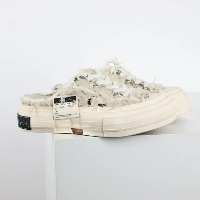 VEJA Beige Effiloché Textile Supérieur Œillets Métalliques Lifestyle Sneakers 3
