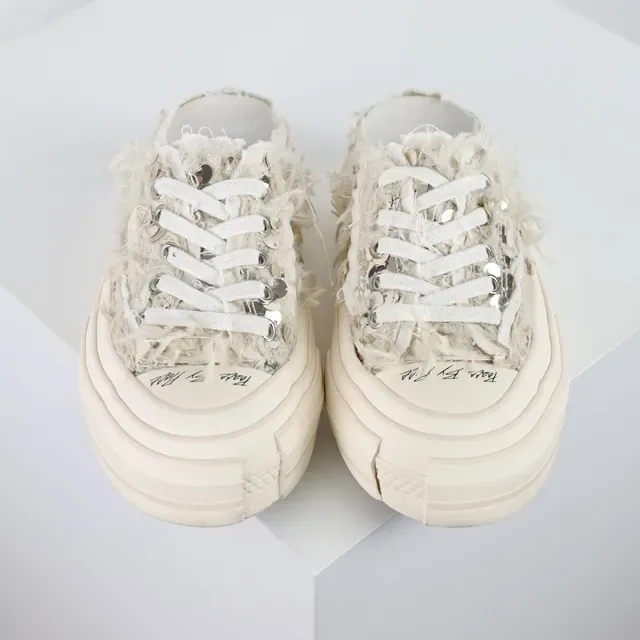 VEJA Beige Effiloché Textile Supérieur Œillets Métalliques Lifestyle Sneakers 8