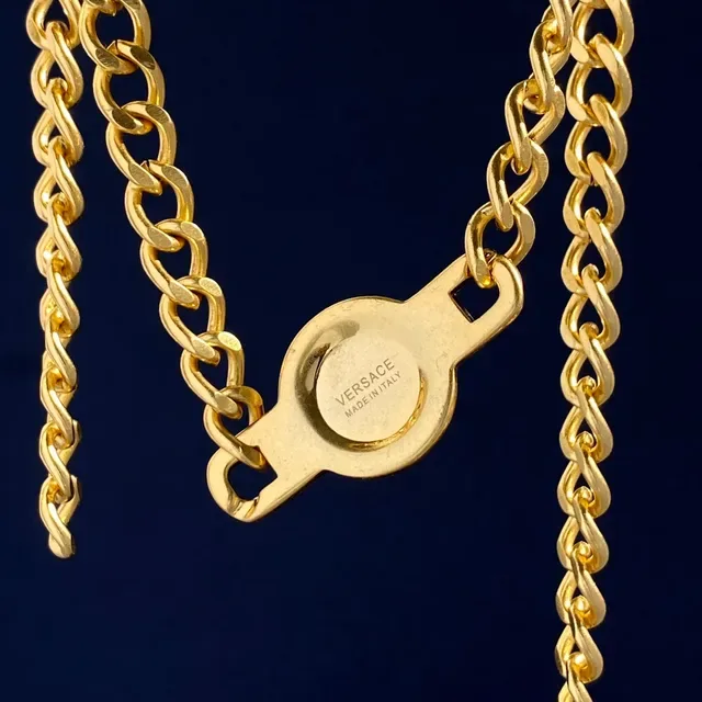Versace Chain Reaction Medusa Crystal Pendant Necklace 3
