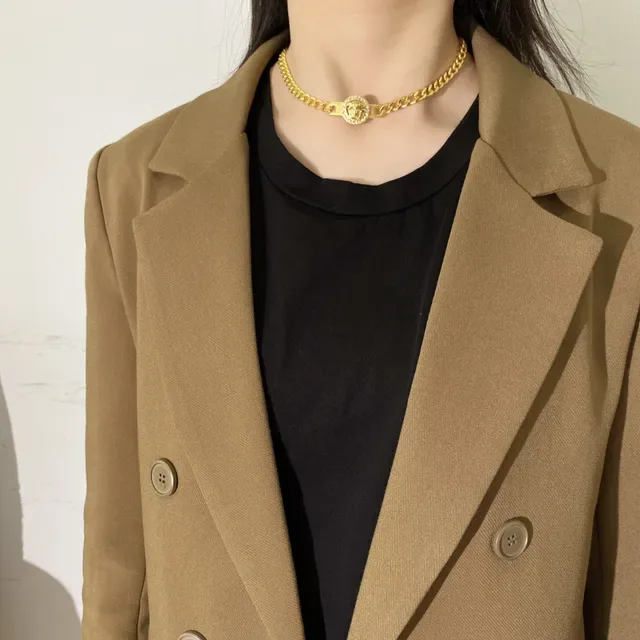 Versace Chain Reaction Medusa Crystal Pendant Necklace 6